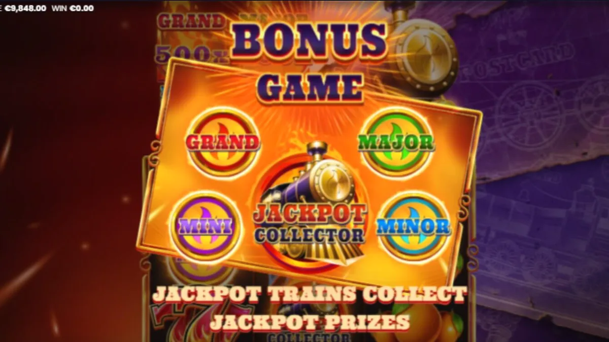 Fire Rail Express Hold and Win slot machine interface